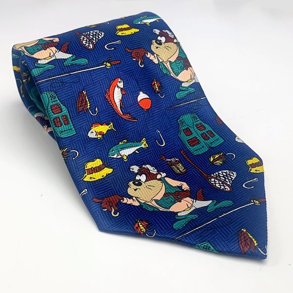 Warner Bros. Other - Warner Bros Looney Tunes Taz Fishing Satin Necktie